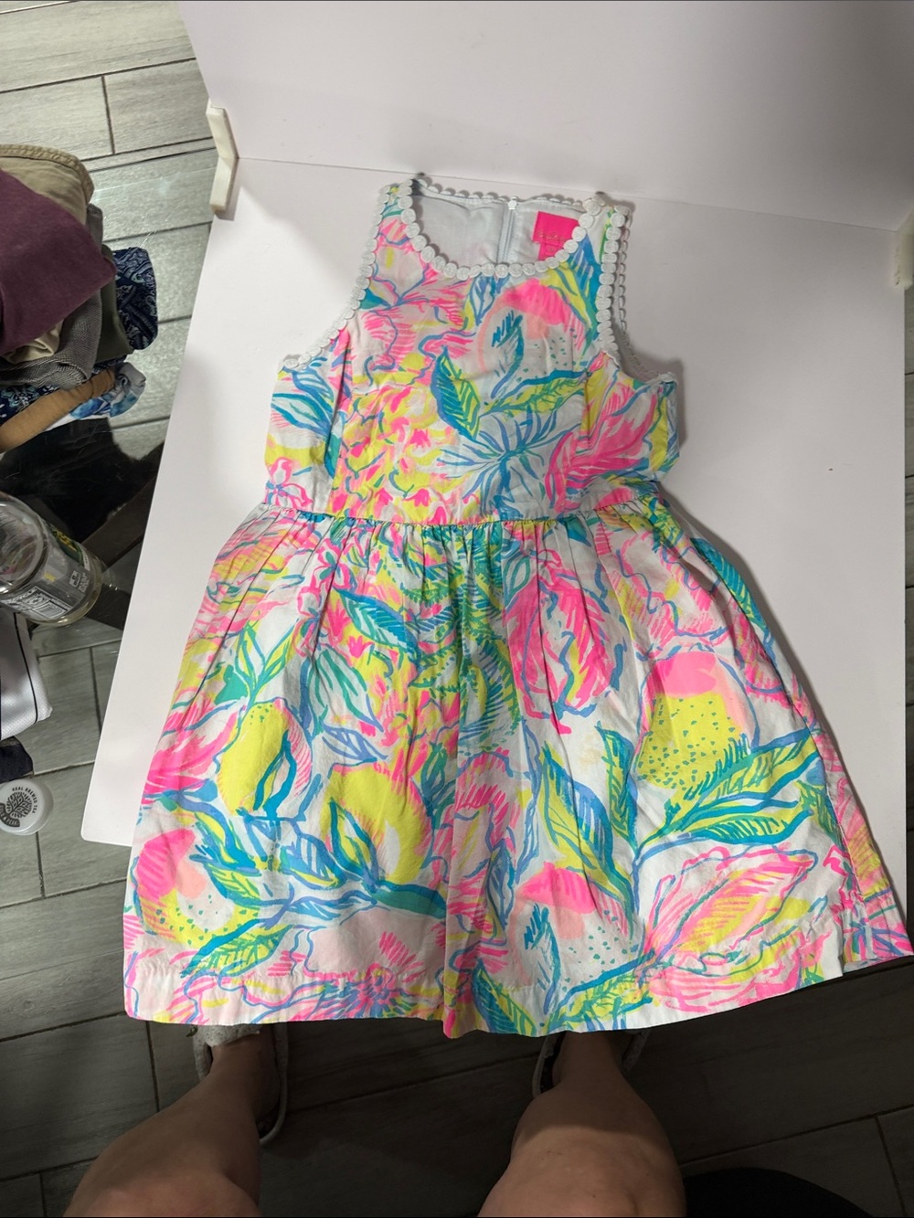 Lilly Pulitzer Neon Floral Print Sundress in Pink, Blue & Yellow